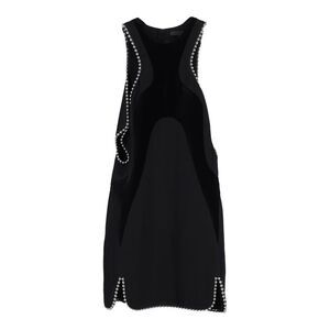 Alexander Wang Racer-Front Dress with Ball Chain Detail in Black Wool